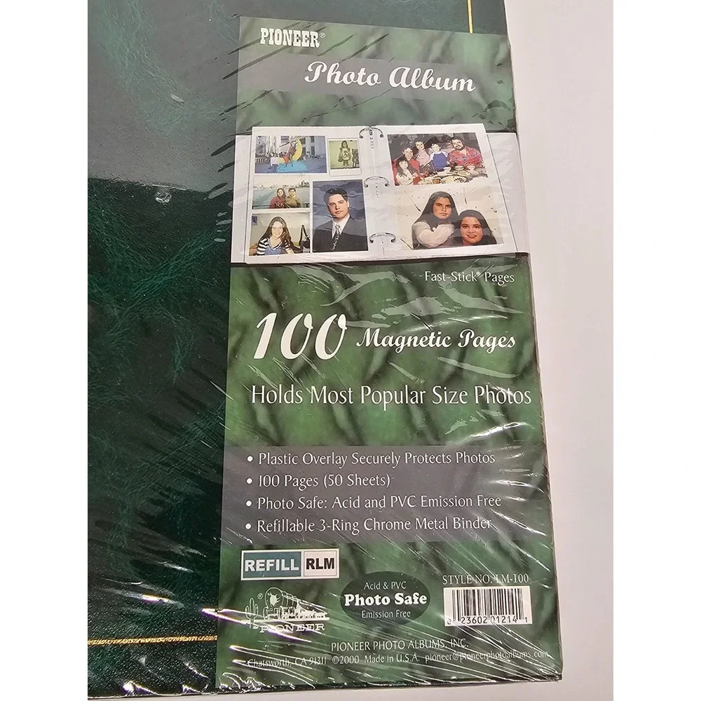 Pioneer magnetic pages photo album,‎ dark green with gold trim, photo-safe